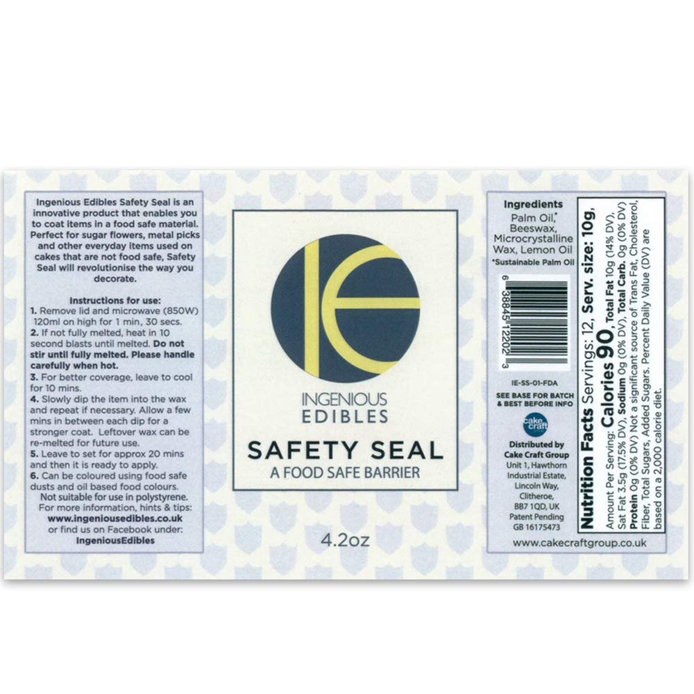 Cake Craft Ingenious Edibles Safety Seal Food-Safe Barrier 4.2 Ounce 120 Grams