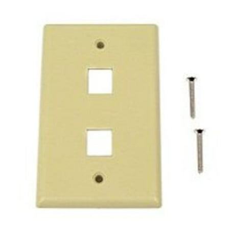 Iridescent Faceplate - Belkin F4E440 2-Position Keystone Plastic Faceplate - Ivory