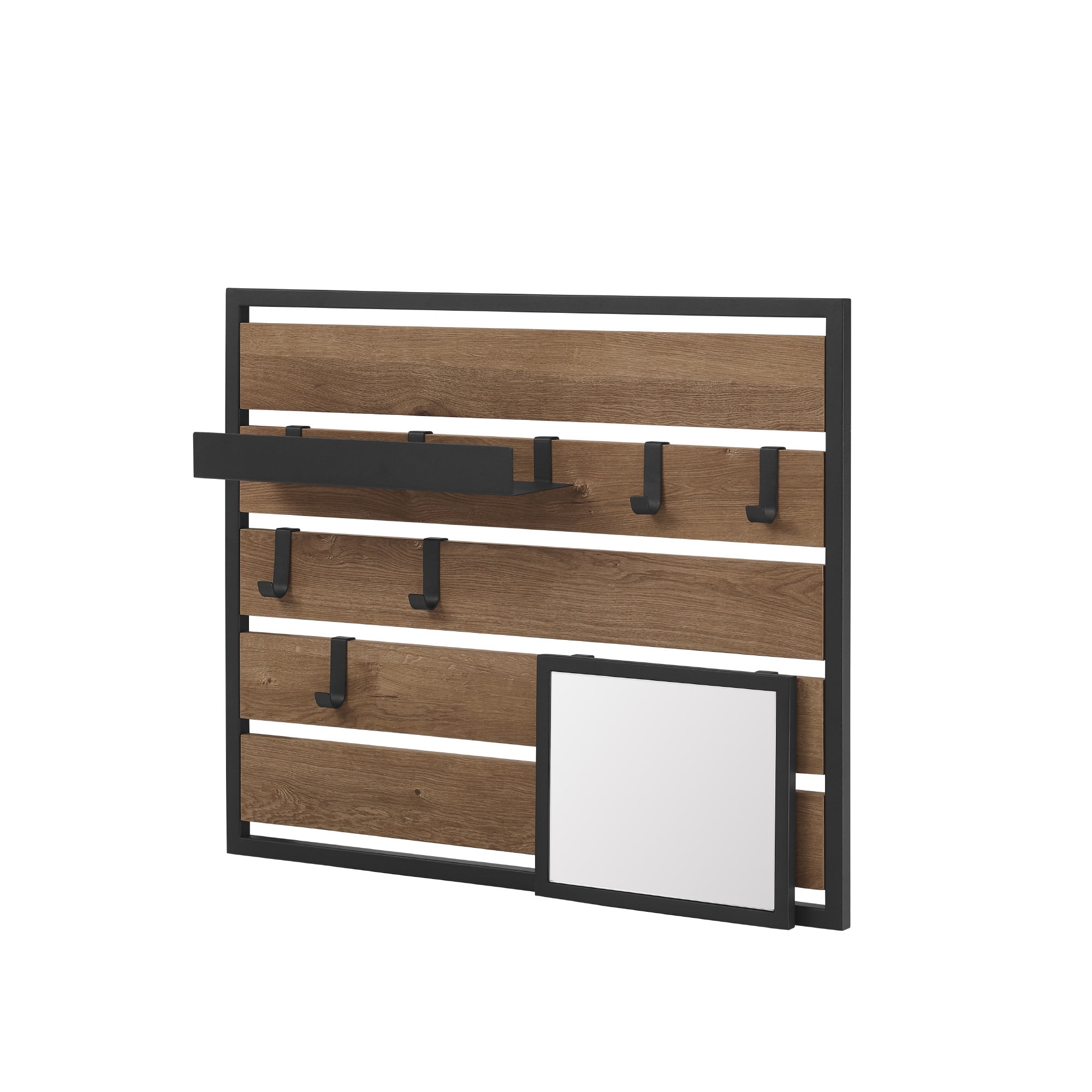 Walker Edison 25” Urban Industrial Slatted Wall Organizer, Knotty Driftwood