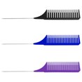 thumbnail image 3 of Peine de tejido Resaltando Dolor de colorante Pin de acero inoxidable Pin Combs Styling DIY Herramientas Accesorios Regalos Principiante Púrpura Azul Negro 3 Paquetes Jumpingount CE011621-08, 3 of 7