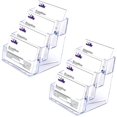 thumbnail image 1 of fafa-2Pcs 4 Pockets Acrylic Business Card Holder Clear Stand Desktop Countertop Play Game Card Holder Filling Display, 1 of 4
