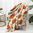 thumbnail image 5 of Halloween Fleece Throw Blanket,Ghost Pumpkin Lantens Print Soft Throws for Bed Couch Sofa,Decorative Halloween Flannel Soft Throw Blanket for Women,Men,Kids,2.46*3.28Ft, 5 of 7