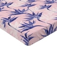 thumbnail image 4 of Ambesonne Strelitzia Fitted Sheet, Aquarelle Flowers Retro, Full Size, Dark Lavender Pale Pink, 4 of 5