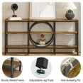 thumbnail image 4 of Tarnorci Extra Long Console Table, 66.92inch Narrow Sofa Tables with 3 Tier Wood Storage Shelves Industrial Metal Frame for Entryway Hallway Living Room Behind Couch Brindle, 4 of 10