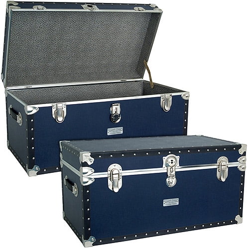 Seward Trunk Classic Collection 31Inch Footlocker Trunk, Navy Blue