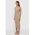 thumbnail image 3 of Women's Textured Knit Sleeveless One Shoulder Midi Dress, 3 of 4