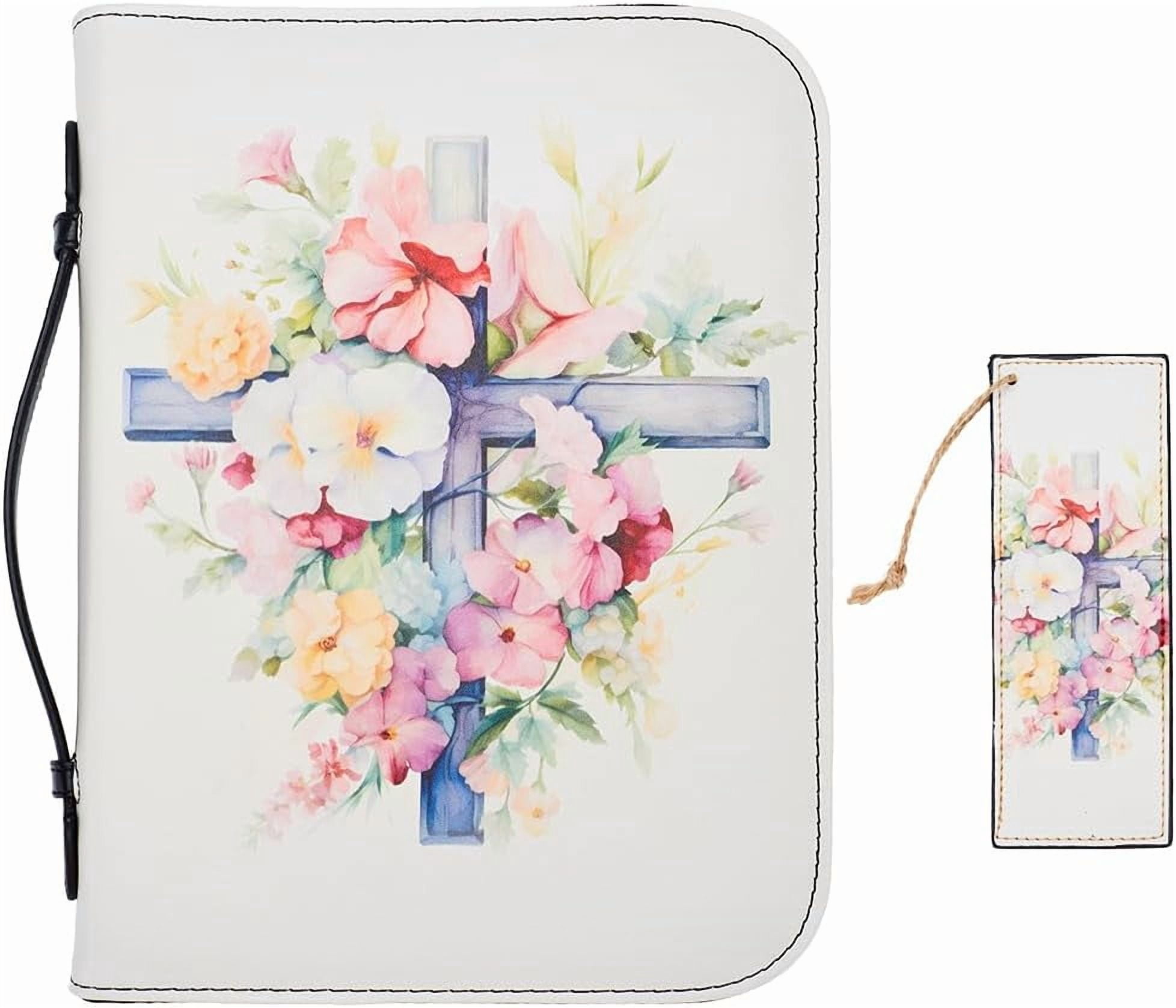 Bible Cases Fit 10.2 x 7.4 x 1.5In with PU Bookmark Book Cover Peru Books Sleeve Bibles Word Travelbook Wristlet Strap Covers Gifts for Friend Mixed Color