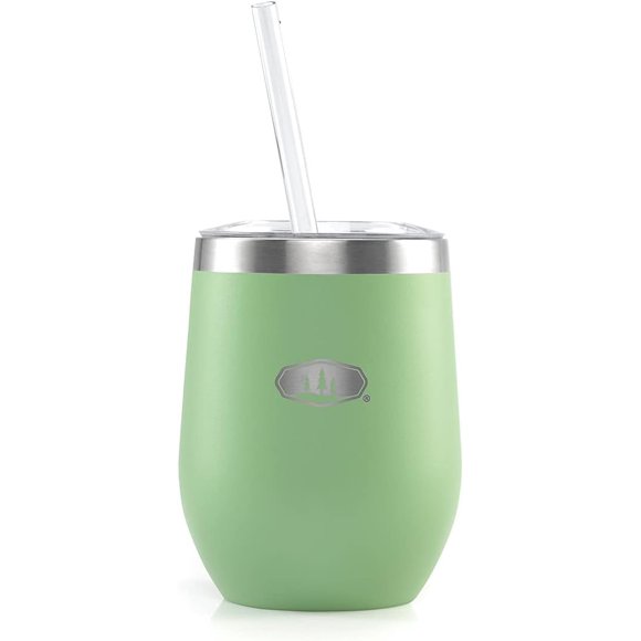 Vaso Inoxidable Gsi Outdoors Glacier | Vaso Ligero De Doble Pared Con Aislamiento Al Vacío Y Pajita Para Cócteles De Barbacoa Para Acampar