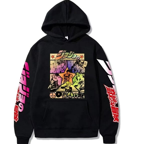 TUYKMDXAZE Unisex Kujo Jotaro Hoodie Jonathan Joseph Sweatshirt Pullover JoJo Long Sleeve Anime Hoodie