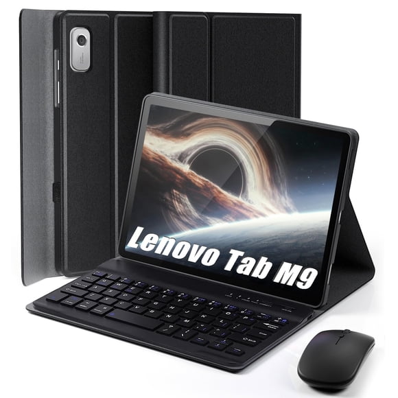 Funda de teclado TUNKARMOR para Lenovo Tab M9 9.0 2023/2024 Negra