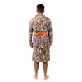 thumbnail image 4 of Treel Men's Coral Fleece Camo Wraparound Belted Lounge Robe, L, Orange, 4 of 8