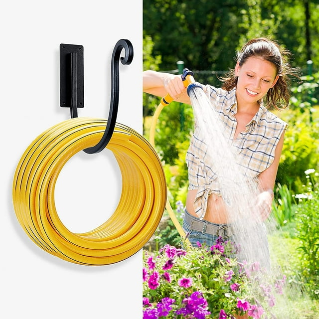 Hose Holder Hook, Wall Mounted Water Hose Storage Hanger,Heavy Duty Metal Hose Bracket,Holds 1pcs