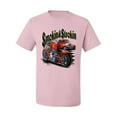 thumbnail image 2 of Wild Bobby, Smokin & Strokin Vintage Red Hot Rod and Motorcyle Cars and Trucks Men's Graphic T-Shirt, Light Pink, 4XL, 2 of 3