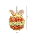 thumbnail image 3 of COFEST Rabbit Ear Crown Chenille Hand Towel Cute Hanging Hand Wipe Ball Hand Towel Thickened Absorbent Hangable Multifunctional Hand Towel Orange, 3 of 6