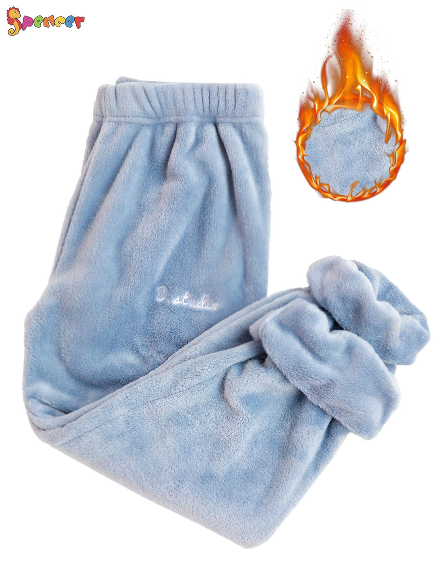 kal Womens Winter Plush Fluffy Pajama Pants Warm Fleece Lounge Pants  Sleepwear Bottoms Free Size (Waist 28-34 Blue)