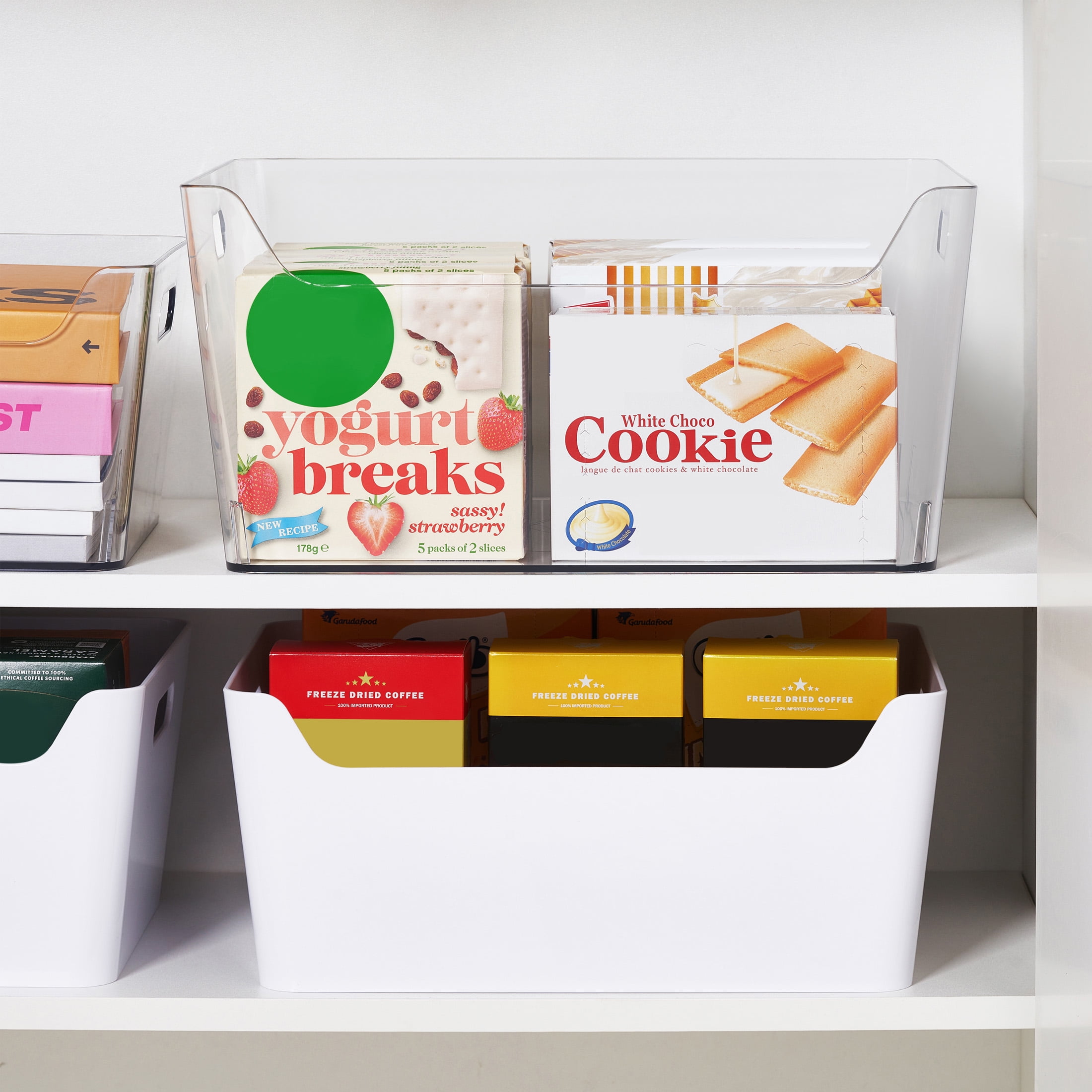 Extra Large Clear Open Storage Bin by Simply Tidy - Plastic Organizer with Built-In Handles for Craft Supplies - Office - & Home Storage - 1 Pack