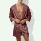 thumbnail image 1 of Batas para hombre, informales y de moda, de color sólido, con tirantes, capucha y manga corta, pijamas para hombre, blusa, 1 of 4