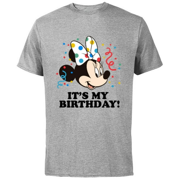 Disney Minnie Mouse "It's My Birthday!" - Short Sleeve Cotton T-Shirt for Adults -Customized-Athletic Heather