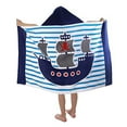 thumbnail image 4 of Toalla de baño con capucha para niños Poncho de surf para bebés Bata suave y real para cambiar a niños pequeños para niños y niñas Ducha/playa/piscina Cubiertas para niños 50x30 Toalla grande, 4 of 4