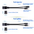 thumbnail image 5 of [Listado UL] iCreatin 12 V Power over Ethernet PoE inyector y kit divisor PoE Extensión de alimentación para dispositivos de 12 V y 12 W con conector CC de 5,5 x 2,1 mm, 5 of 5