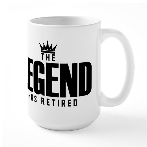 CafePress - The Legend Has Retired Mugs - 15 oz Ceramic Large White Novelty Mug