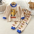 thumbnail image 3 of Hiijoy Toddler Boy Pajamas Cartoon Animals Print Long Sleeve T Shirt Pants Cotton Homewear, 3 of 3