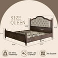 "AMERLIFE Queen Platform Wooden Bed Frame with 52.5"" Upholstered