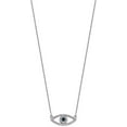 thumbnail image 2 of Avariah 14k White Gold Small Necklace Diamond and Sapphire Evil Eye - 18" Natural Diamonds Chain, 2 of 6