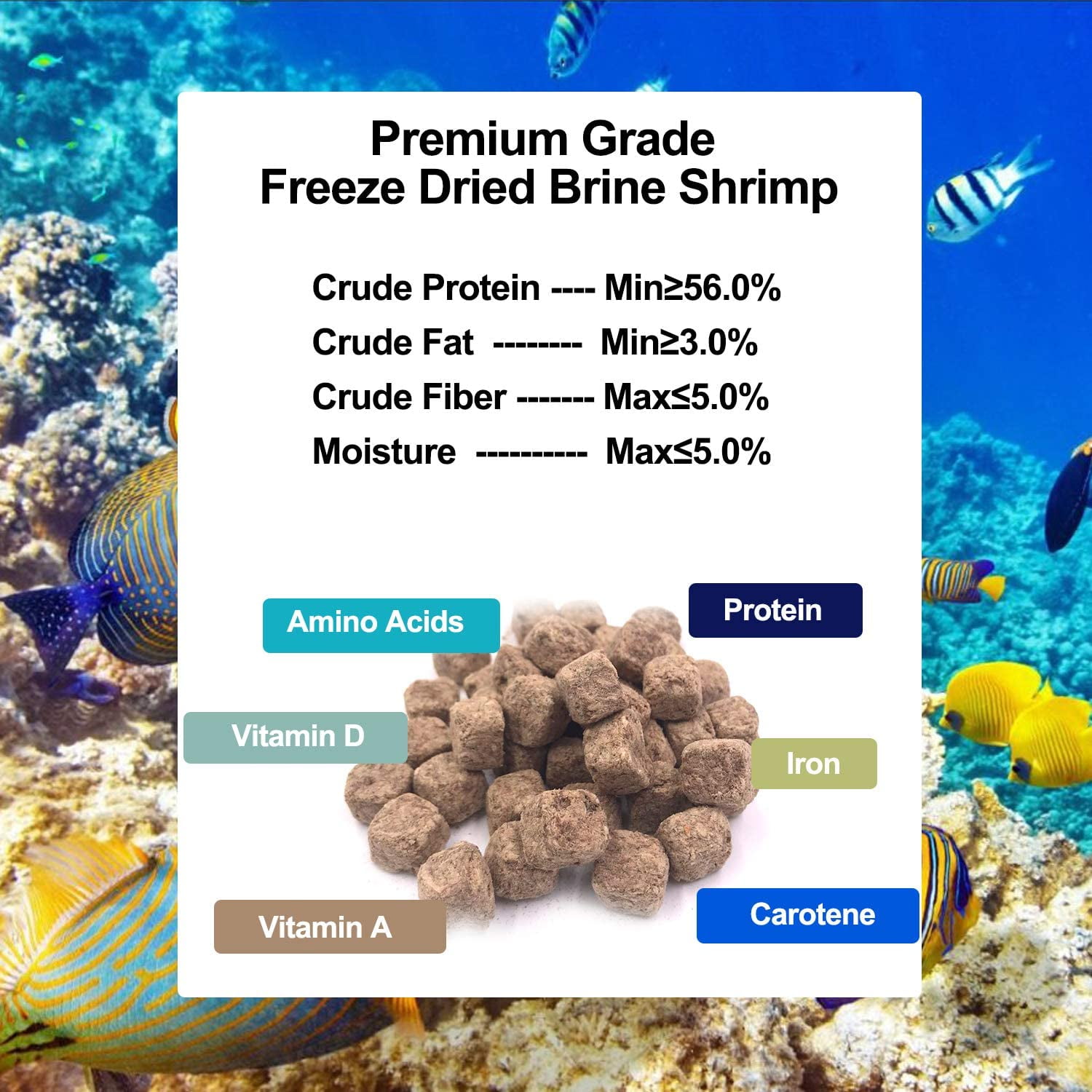 Buy 0.7 oz Freeze Dried Brine Shrimp100 Natural Fish Food, High