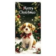 thumbnail image 2 of Kumdkd Christmas Door Cover Curtain Banner - Santa Claus & Dog-Themed Outdoor Holiday Decoration (90x180cm/35.43x70.87in), Multicolor Polyester Fabric for Festive Home Display, 2 of 6