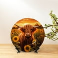 thumbnail image 6 of Picia Vintage Sunflower Cow B Pattern Bone China Decorative Plate – Wall Decor with Stand and Adhesive, Elegant Ornament for Living Room, Office, or Entryway-10in, 6 of 6