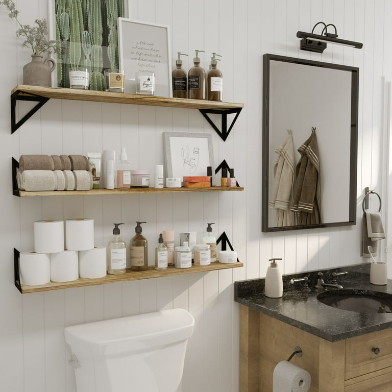 MINORI Rustic Bathroom Shelf for Bathroom Decor, Wall Bathroom
