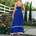 thumbnail image 5 of YABCSAZ Women's 2024 Summer Spaghetti Straps Sleeveless Backless Sundress Boho Flowy Smocked Lace Swing A Line Midi Dress, 5 of 5