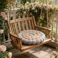 thumbnail image 6 of Round Velvet Chair Cushion with Straps Soft Thick Floor Pillow Seat Pad for Office Home Outdoor Patio Dining Chair Tatami Meditation,Gray, 6 of 6