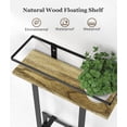 thumbnail image 3 of Towel Racks for Bathroom Wall Mounted Towel Holder Wall Mounted with Wooden Floating Shelf & Metal Hooks Rolled Towel and Hand Towel Rack for Bathroom + Wood, 3 of 7
