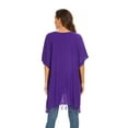 thumbnail image 6 of Beautybatik Purple Women Solid Tunic Blouse Kaftan V Loose Sleeve Top Plus Size 2X, 6 of 6