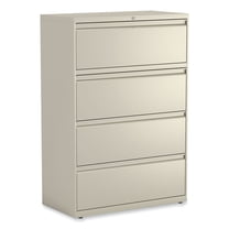 Alera Lateral File, 4 Legal/Letter-Size File Drawers, Putty, 36" x 18.63" x 52.5"