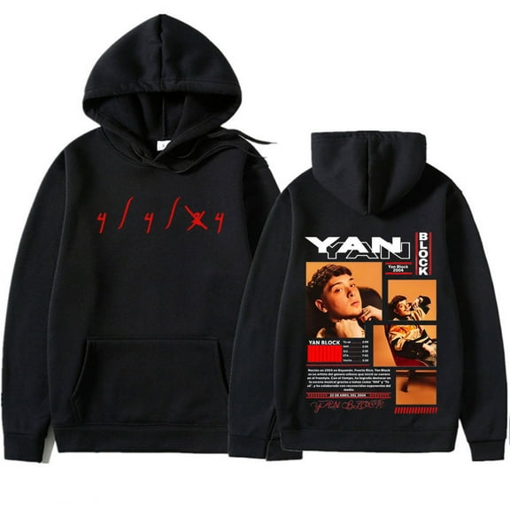 Yan Block 2025 Graphic Pullover Hoodie - Unisex Oversized Soft Fleece Fall Winter Trendy Streetwear