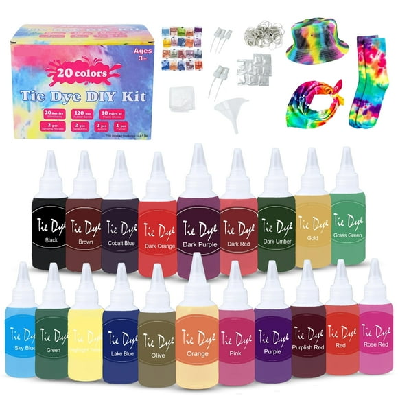 Kit Tie Dye Goodscious, juego completo de bricolaje, 20 colores, 60 ml