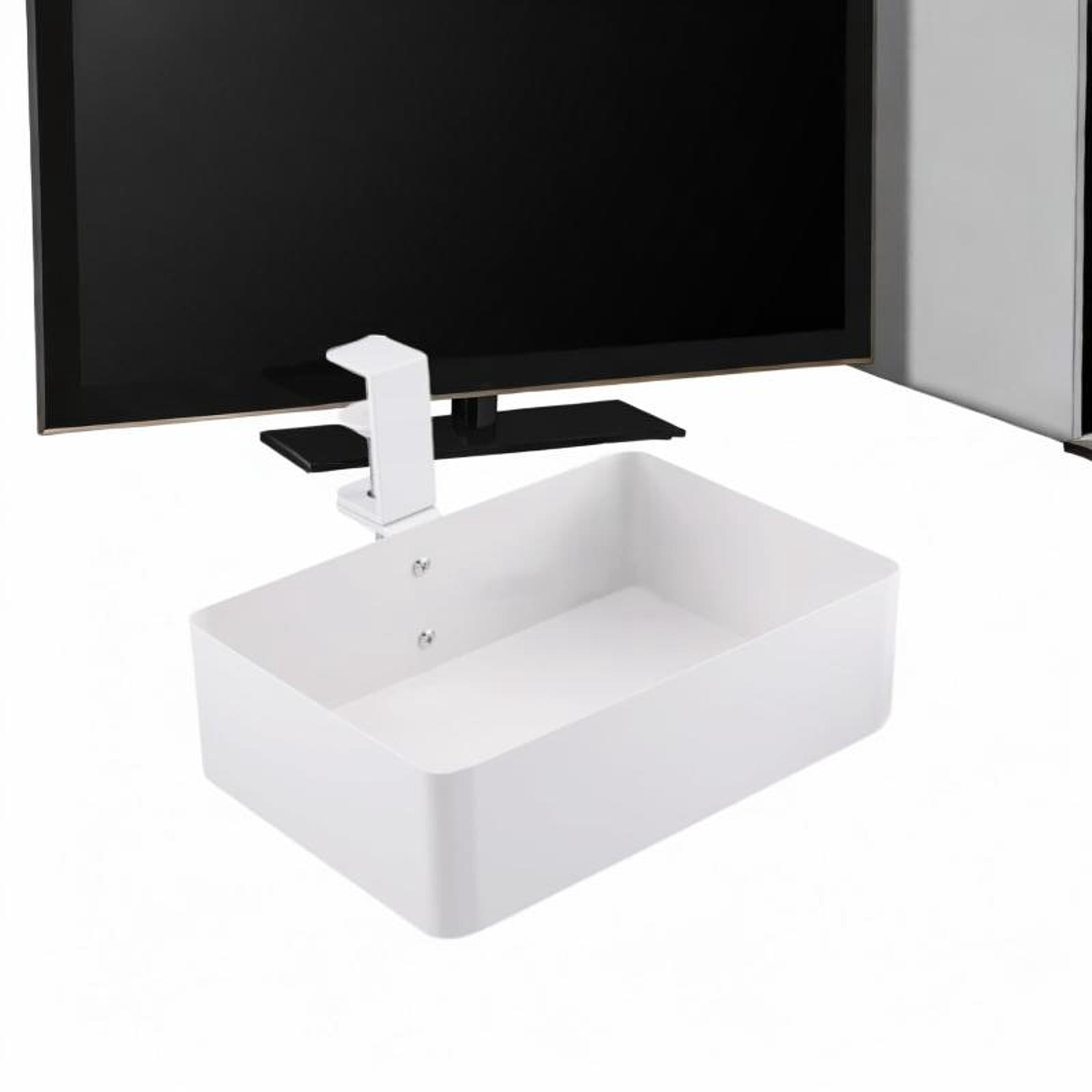 Fancyes Hiddens Desk Organizer Serving Tray Metal Stable Easy to Assemble under Table Storage Basket under Desk Drawer for Home Pantry White