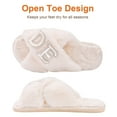 thumbnail image 4 of TRANSLINK Fuzzy Open Toe Slippers for Women with Memory Foam Comfort House Shoes, 4 of 8