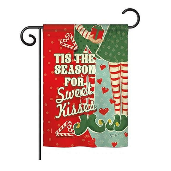 Breeze Decor BD-XM-G-114199-IP-BO-DS02-US Season Sweet Kisses Winter - Seasonal Christmas Impressions Decorative Vertical Garden Flag - 13 x 18.5 in.