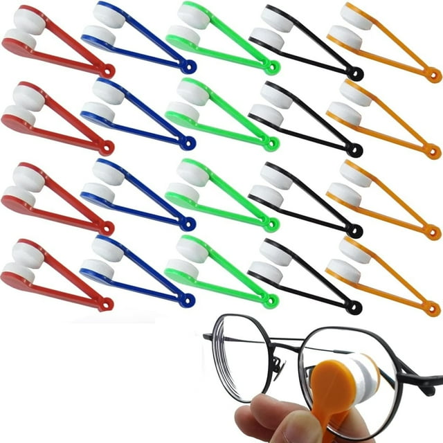 Dinheiro 20 piezas Mini gafas de sol Herramienta de limpieza de gafas Mini gafas de microfibra Limpiador de gafas Clip de limpieza