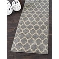 thumbnail image 2 of Unique Loom 3128603 2 ft. 7 in. x 8 ft. Philadelphia Trellis Runner Rug, Light Gray, 2 of 10
