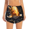 thumbnail image 4 of Lsque Golden Koi And Treasure Printed Women's Running Shorts with Liner Pockets,Elastic Quick Dry Workout Athletic Gym Yoga Shorts,Womens High Waist Shorts-Small, 4 of 9
