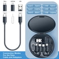 thumbnail image 2 of Universal Charging Cable Adapter Set, USB-C to Micro USB, Lightning, USB-A Converter for Phones & Tablets, Includes Stand, Blue, 2 of 4