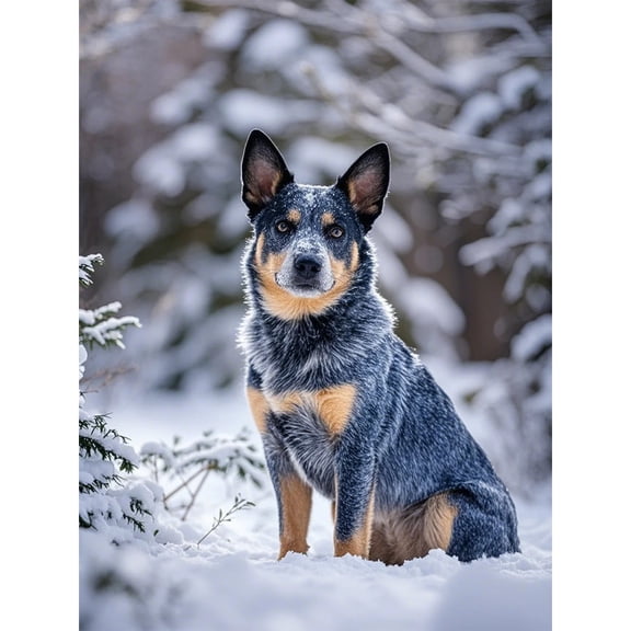 Blue Heeler Australian Cattle Dog Diamond Art 5D Diamond Painting DIY Kits Full Round Drill Crystal by Number Mosaic Handmade Arts and Crafts for Living Room Home Wall Decor 12x16 inch / 30x40cm