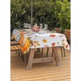 thumbnail image 2 of Outdoor Tablecloth with Umbrella Hole and Zipper, Thanksgiving Rectangle Table Cloth 52x70 Inch Waterproof Tablecloth, Fall Maple Leaf Orange White Pumpkin Picnic Table Cover for Patio Camping, 2 of 7