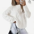 thumbnail image 5 of Women's Oversized Cable Knit Sweater - Chunky Knit Pullover with Timeless Textured Design for Effortless Casual Chic Fall & Winter Fashion, 5 of 7