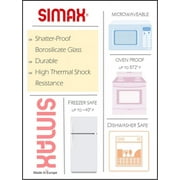 Clear Round Glass Casserole by Simax | With Lid, Heat, Cold and Shock Proof, Made in Europe, 1 Quart